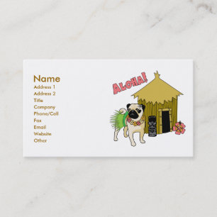 Aloha! Hawaiian Pug-Visitekaartjes, aanpasbaar Visitekaartje