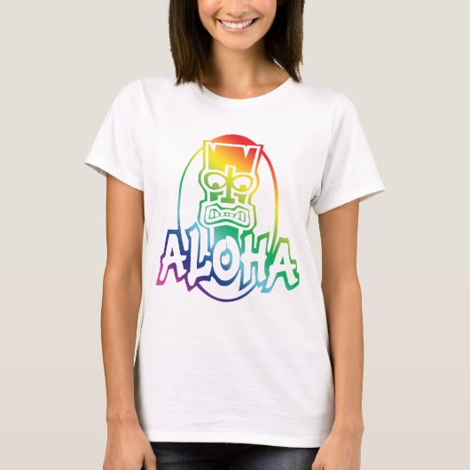Aloha Hawaiian Rainbow T-shirt (Voorkant)