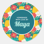 Aloha Hawaiian Ronde Sticker (Voorkant)