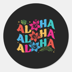 Aloha Hawaiian Summer Hawaii Vakantie Kinder Manne Ronde Sticker