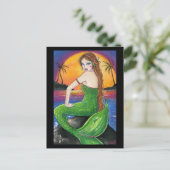 Aloha Hawaiian Sunset Mermaid Briefkaart (Staand voorkant)