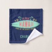 Aloha Hawaiian Surfer aangepaste handdoekset Bad Handdoek (Wasdoekje)