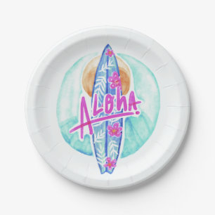 Aloha Hawaiian Surfer-borden Papieren Bordje