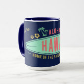 Aloha Hawaiian Surfer, mokken op aangepaste naam (Voorkant links)