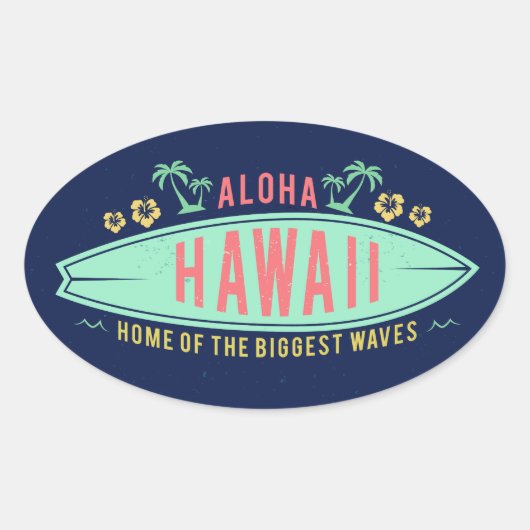 Aloha Hawaiian Surfer stickers (Voorkant)