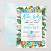 Aloha Hawaiian Tropical Boy Baby shower Kaart (Voorkant / Achterkant)