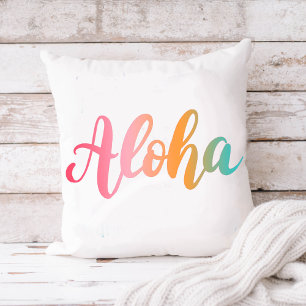 Aloha Hawaiian Tropical Typography Beach Kussen