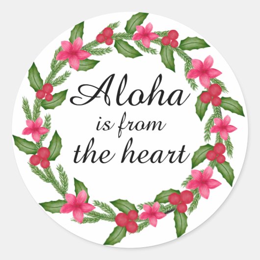 Aloha hawaiian uit het hart sticker (Voorkant)