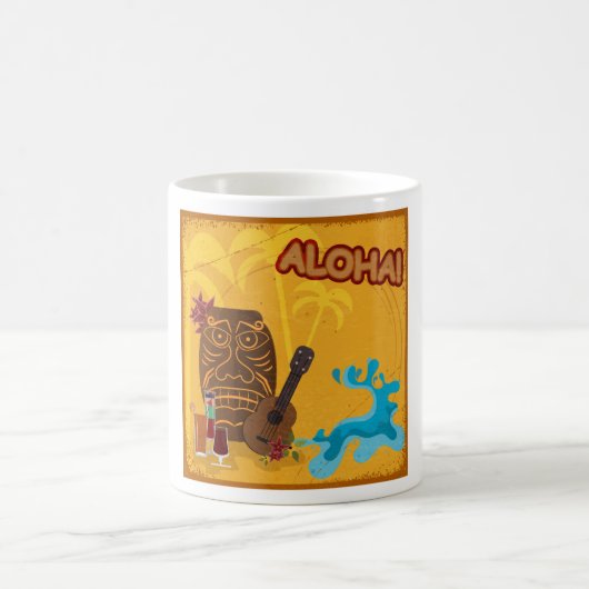 Aloha Hawaiian Vacances café Mug (Centre)