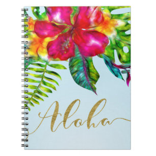 Aloha Helder Elektrisch Pop Tropisch Bloemig Notitieboek