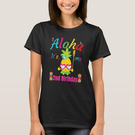 Aloha Het is mijn tweede verjaardag Hawaii Second T-shirt (Voorkant)