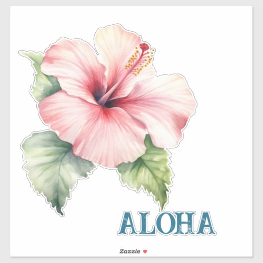 Aloha Hibiscus Flower Sticker (Vel)