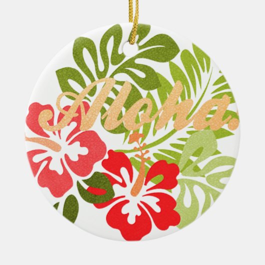 Aloha Hibiscus Keramisch Ornament (Voorkant)
