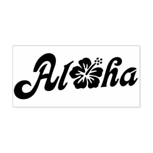 Aloha Hibiscus - solide Hawaii-ontwerp + uw ideeë Zelfinktende Stempel