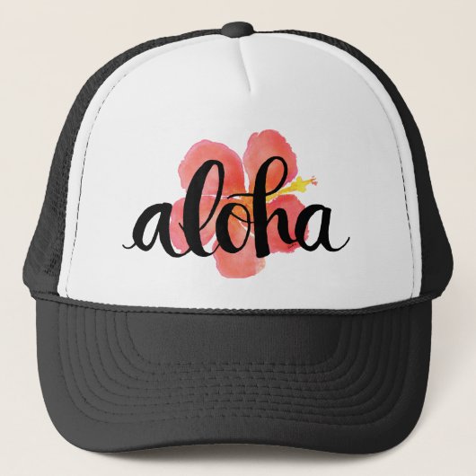 Aloha Hibiscus Trucker Hoed Pet (Voorkant)