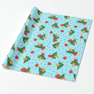 Aloha Honeys Christmas Blond Hula Girl Turq Cadeaupapier