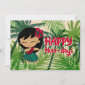 Aloha Honeys Christmas Holiday Hula Girl Palms Kaart (Voorkant)