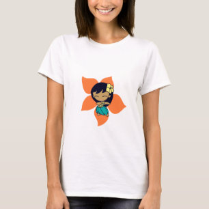 "Aloha Honeys" Dames T-shirt in Geel