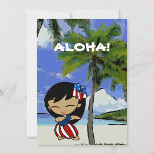 Aloha Honeys Hawaiian Beach Invitations patriotiqu