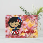 Aloha Honeys Hawaiian Plumeria Uitnodigingen (Staand voorkant)