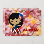 Aloha Honeys Hawaiian Plumeria Uitnodigingen (Voorkant / Achterkant)