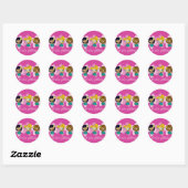 "Aloha Honeys" hula filles stickers dans fuchsia (Feuille)