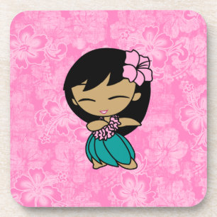 Aloha Honeys Hula Girl Hibiscus Dessous de verre