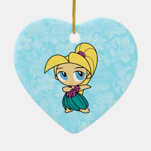 Aloha Honeys Hula Girl Hibiscus Ornements (Dos)