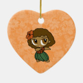 Aloha Honeys Hula Girl Hibiscus Ornements (Dos)