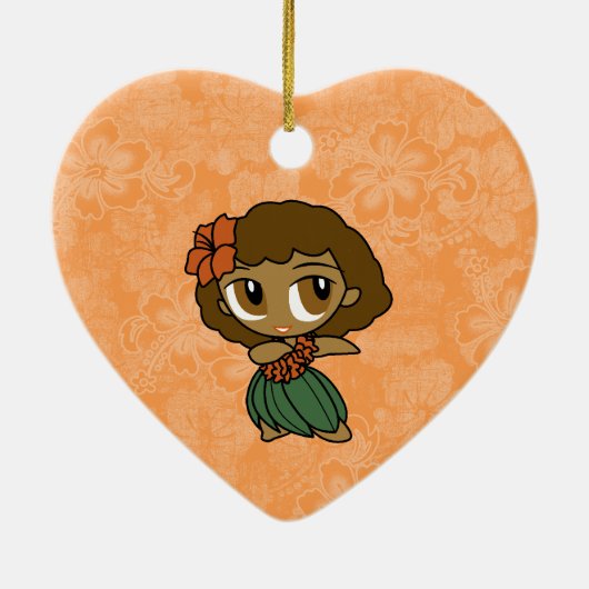 Aloha Honeys Hula Girl Hibiscus Ornements (Dos)