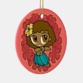 Aloha Honeys Hula Girl Ornaments Keramisch Ornament (Rechts)