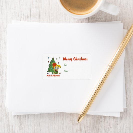 Aloha Honeys Kerstblond Hula Girl Etiket (Insitu)