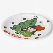 Aloha Honeys Kerstmis Hawaiian Hula Girl Papieren Bordje (Gekanteld)