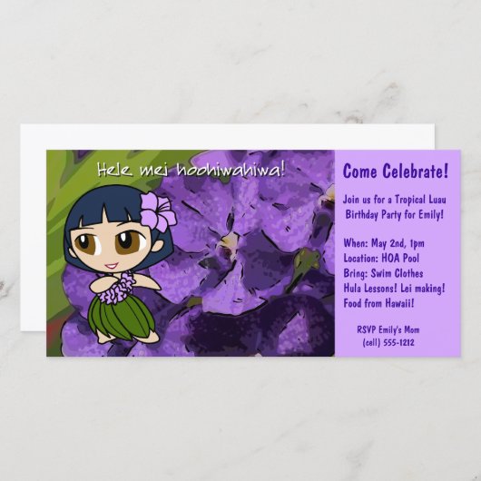 Aloha Honeys Luau Invitation (Devant / Derrière)