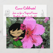 Aloha Honeys Luau Invite Card Kaart (Voorkant / Achterkant)