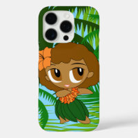 Aloha Honeys Palms Hawaiian Brown Hair Hula Girl
