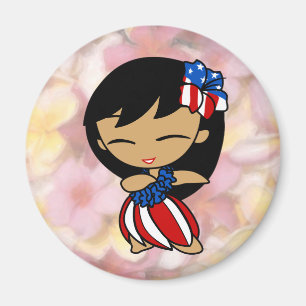Aloha Honeys Plumeria hawaïenne Magnets patriotiqu