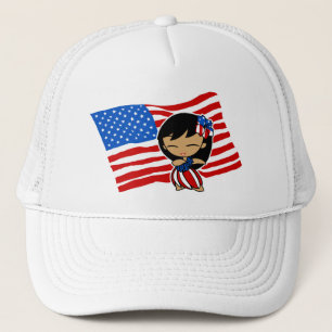 Aloha Honeys USA Drapeau Hula Girl Casquette