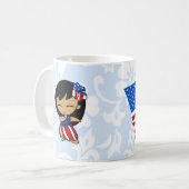 Aloha Honeys USA Drapeau Hula Girl Mugs (Devant gauche)