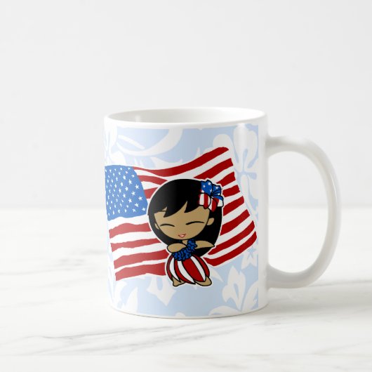 Aloha Honeys USA Drapeau Hula Girl Mugs (Droite)