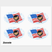 Aloha Honeys USA Drapeau Hula Girl Stickers (Feuille)