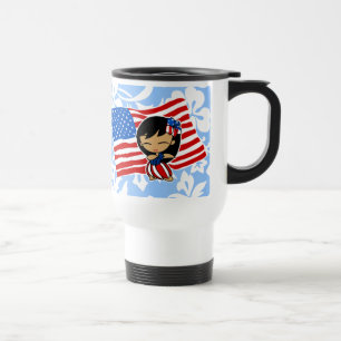 Aloha Honeys USA Drapeau Hula Girl Travel Mugs