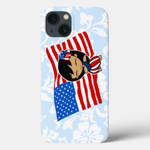 Aloha Honeys USA Flag Hula Girl Air Case
