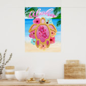 Aloha Honu Sea Turtle 3 Poster (Keuken)