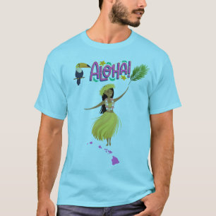 Aloha Hula Dancer met Tropical Toucan T-shirt
