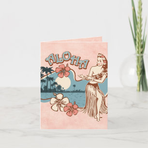 Aloha Hula Girl Card Kaart