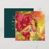 Aloha Hula Girl hawaii retro strand vrijgezellenfe Kaart (Voorkant / Achterkant)