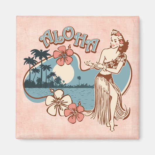 Aloha Hula Girl Magnet (Devant)