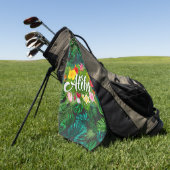 Aloha in de tropen golfhanddoek (Groen)