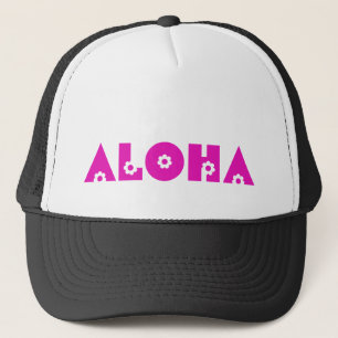 Aloha in roze bloemen trucker pet
